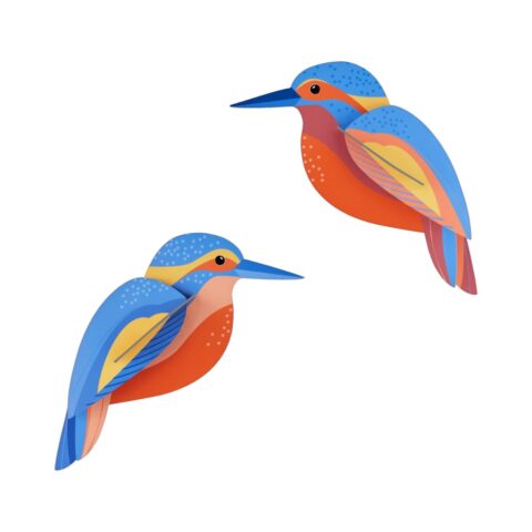 Kingfishers Garden Birds Διακόσμηση Τοίχου